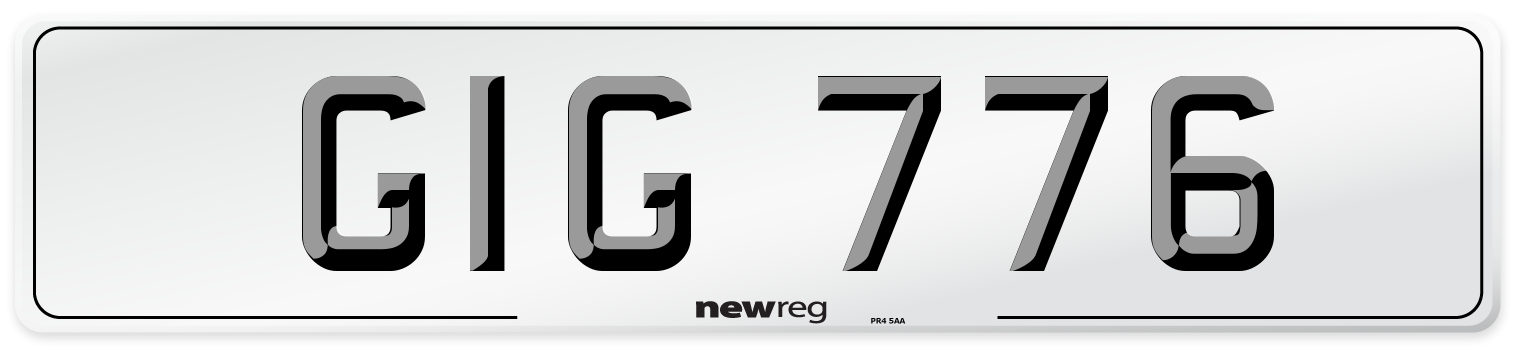 GIG 776 Number Plate from New Reg
